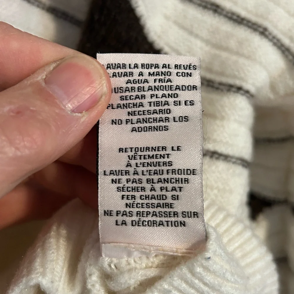 Nanette Lepore | Black and Cream Textured Sweater | Size XL - Picture 5 of 6